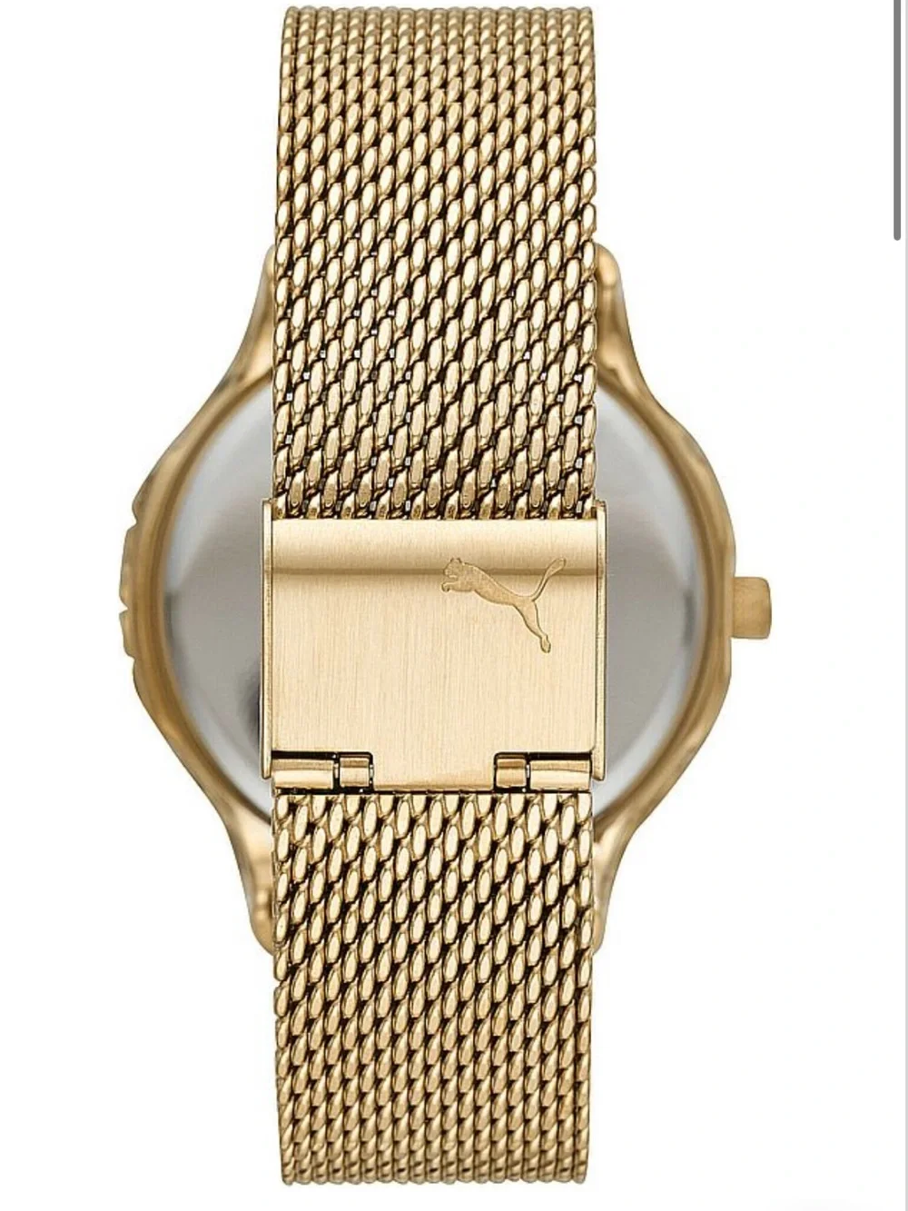 PUMA Women's Gold Tone Mesh Bracelet Watch with Black Accent!NWT&RARE
